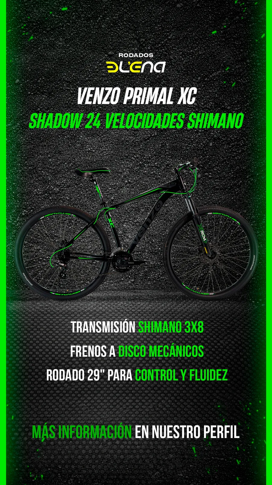 Historia para Rodados Elena: bicicleta Venzo Primal XC